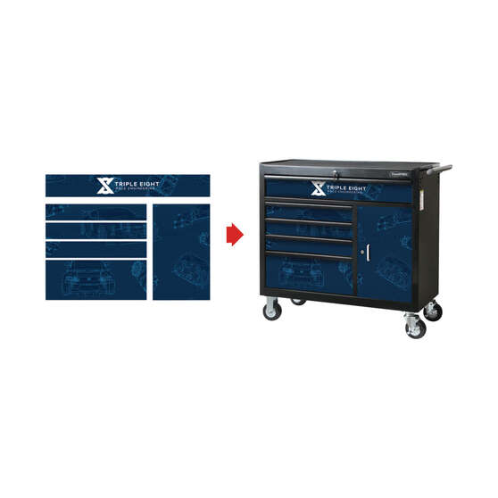 ToolPRO Tool Cabinet Magnet Fascia Set - Triple Eight Race Engineering, Suits 41" Cabinet, , scaau_hi-res