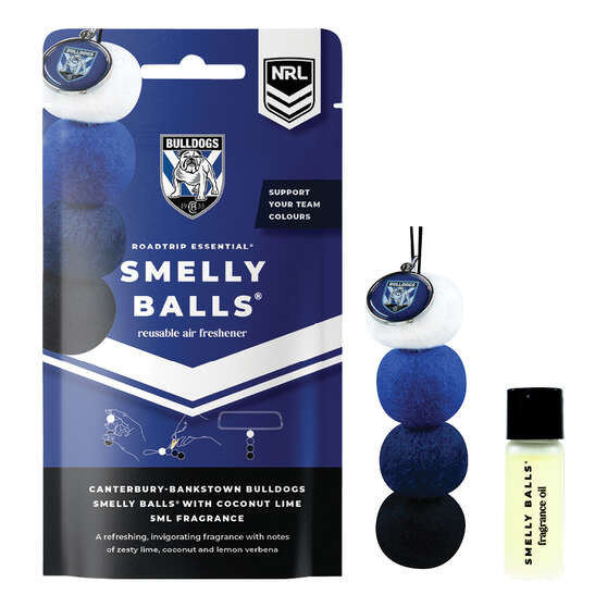 Smelly Balls Air Freshener Set Canterbury-Bankstown Bulldogs Coconut Lime 5ml, , scaau_hi-res