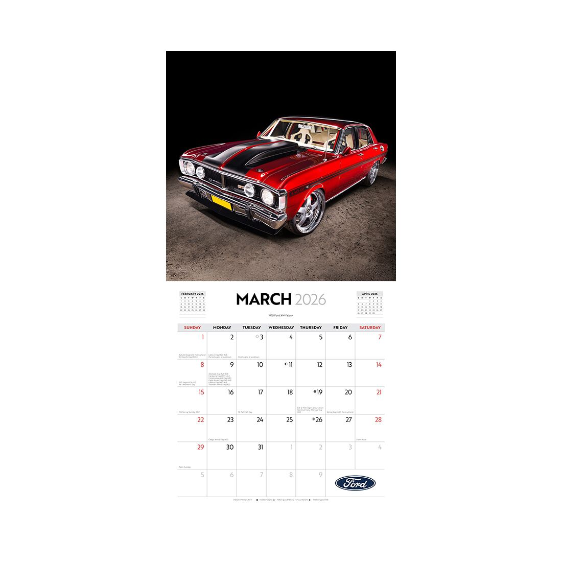 Australian Muscle Cars Square 2026 Calendar, , scaau_hi-res