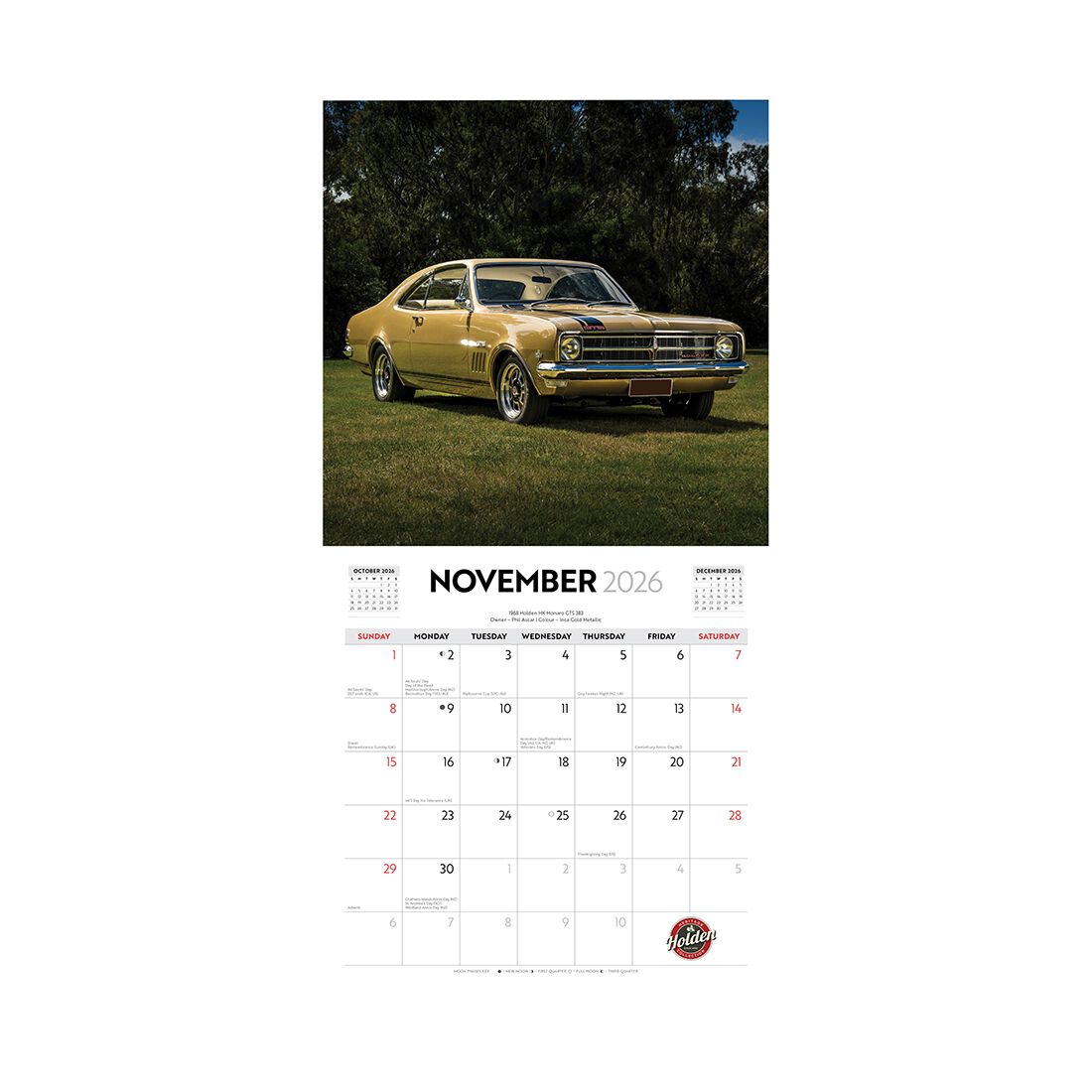 Classic Monaros Square 2026 Calendar, , scaau_hi-res