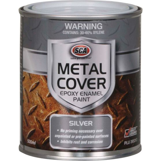SCA Metal Cover Enamel Rust Paint, Silver - 500mL, , scaau_hi-res