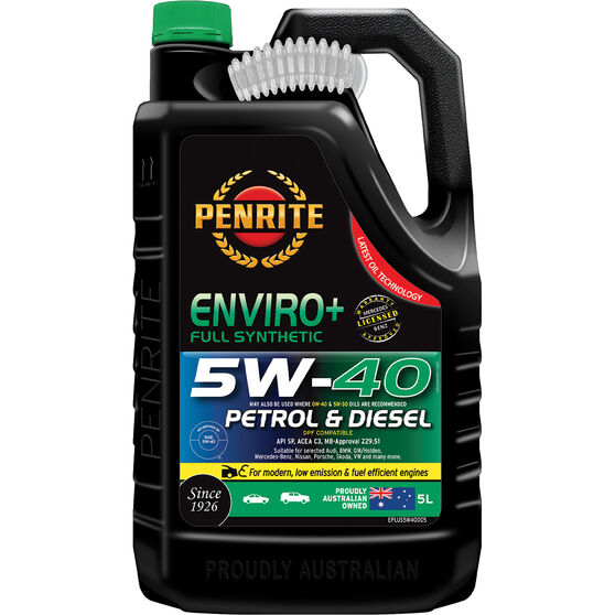 Penrite Enviro+ Engine Oil - 5W-40 5 Litre, , scaau_hi-res