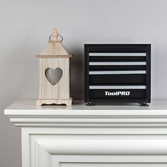 ToolPRO Mini Tool Cabinet 4 Drawer Black, , scaau_hi-res