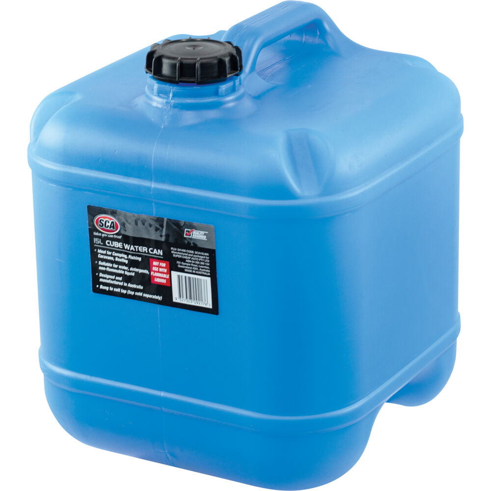 SCA Water Carry Can, Cube 15 Litre, Blue Supercheap Auto