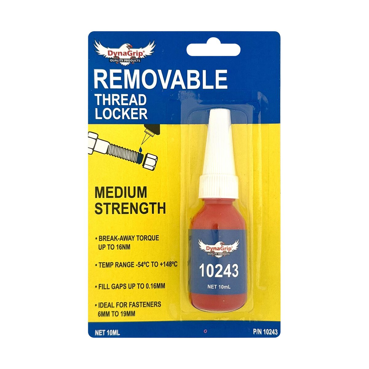 DynaGrip Threadlocker - Medium Strength, Blue, 10mL, , scaau_hi-res