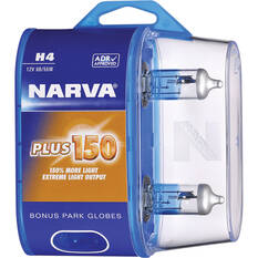 Narva Plus 150 Headlight Globes - H4, 12V 60/55W, 48382BL2, , scaau_hi-res