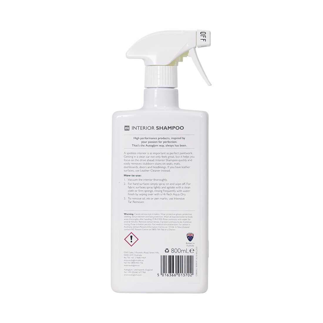 Autoglym Interior Shampoo 800mL, , scaau_hi-res