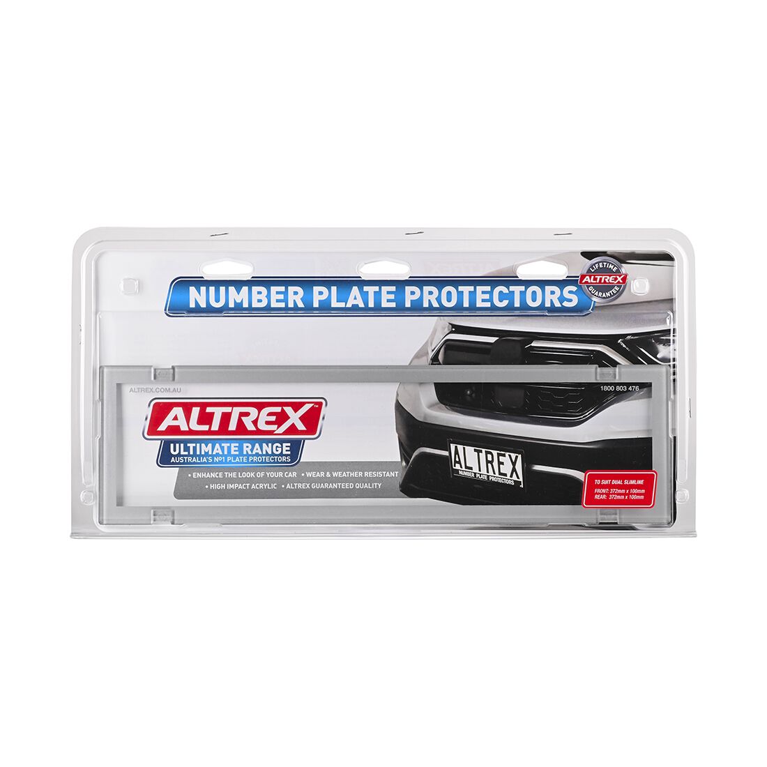 Altrex Number Plate Protector -  6 Figure Chrome Slimline Clear 6VCC, , scaau_hi-res