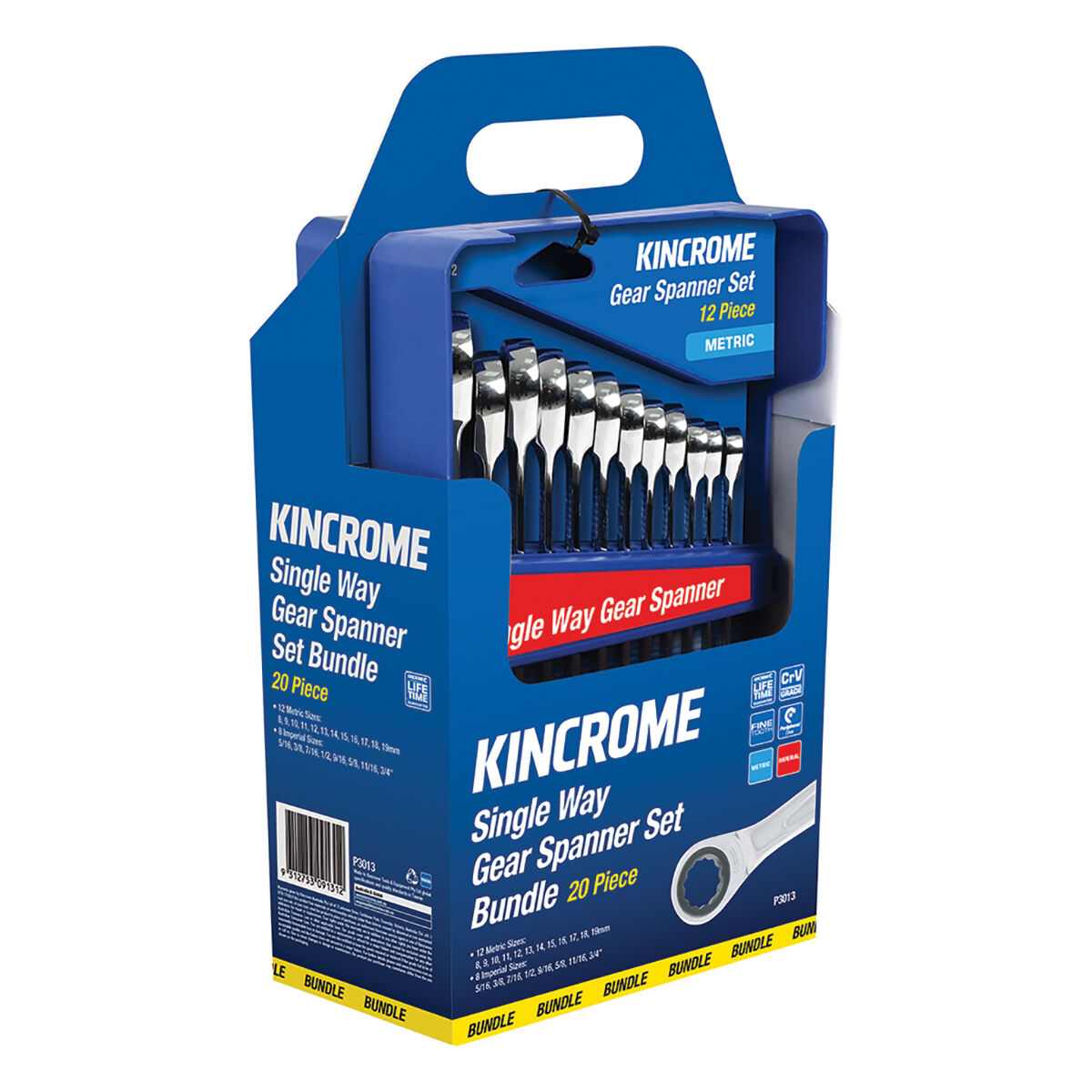 Kincrome 15 Piece Metric Combination Spanner Set 