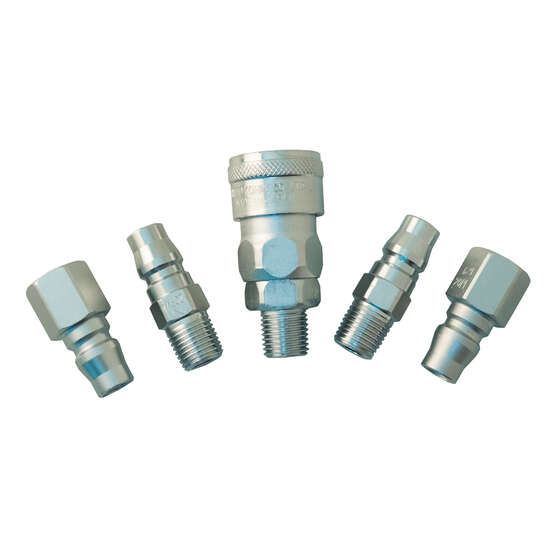 Nitto Air Fitting Set Plug and Coupler 1/4" 5 Piece, , scaau_hi-res