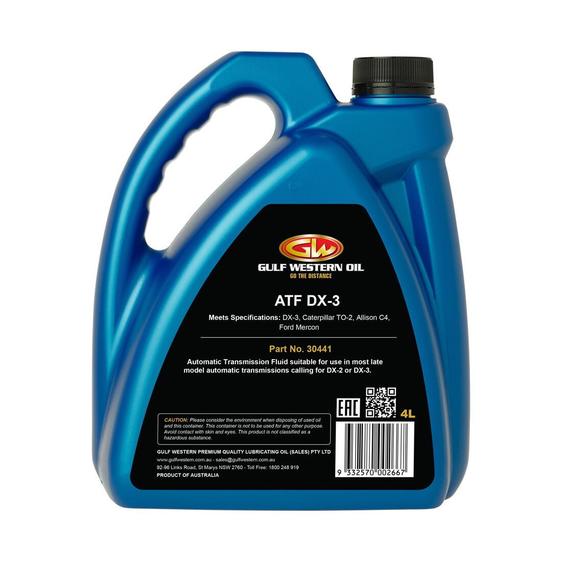 Gulf Western Automatic Transmission Fluid DEX III - 4L, , scaau_hi-res