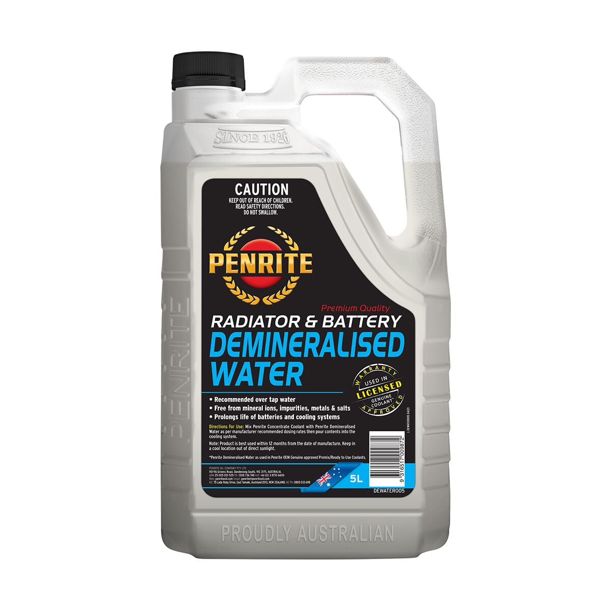 Penrite Demineralised Water - 5 Litre, , scaau_hi-res