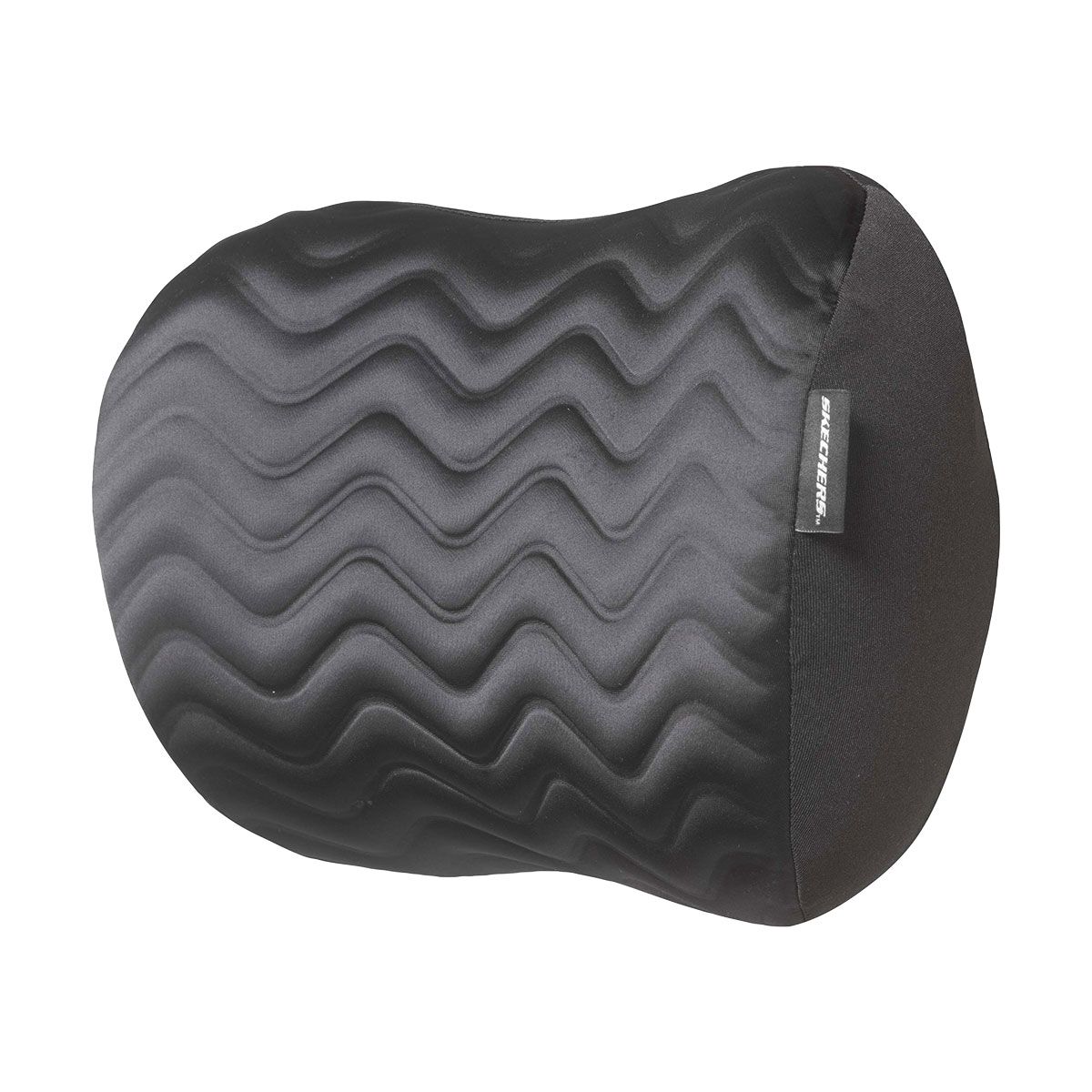 Skechers Memory Foam Luxury Gel Ribbed Neck Cushion Black, , scaau_hi-res