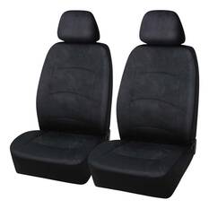 SCA Suede Velour Seat Covers Black Adjustable Headrests Airbag Compatible 30ASAB, , scaau_hi-res