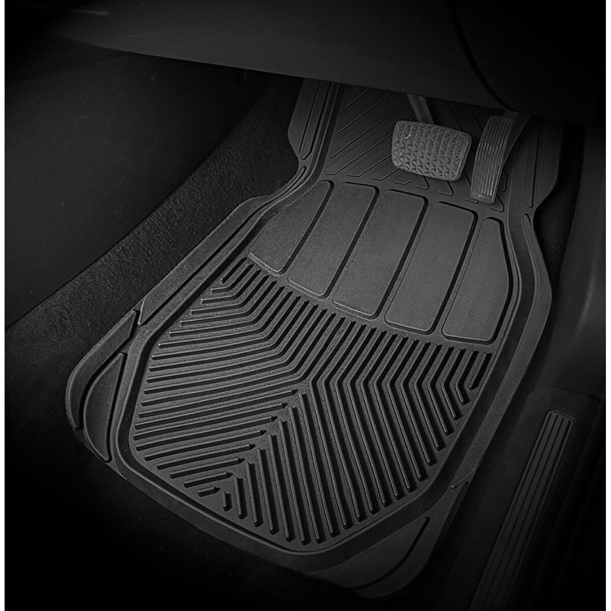 SCA All Season rubber Car Floor Mats Black Set of 4 Supercheap