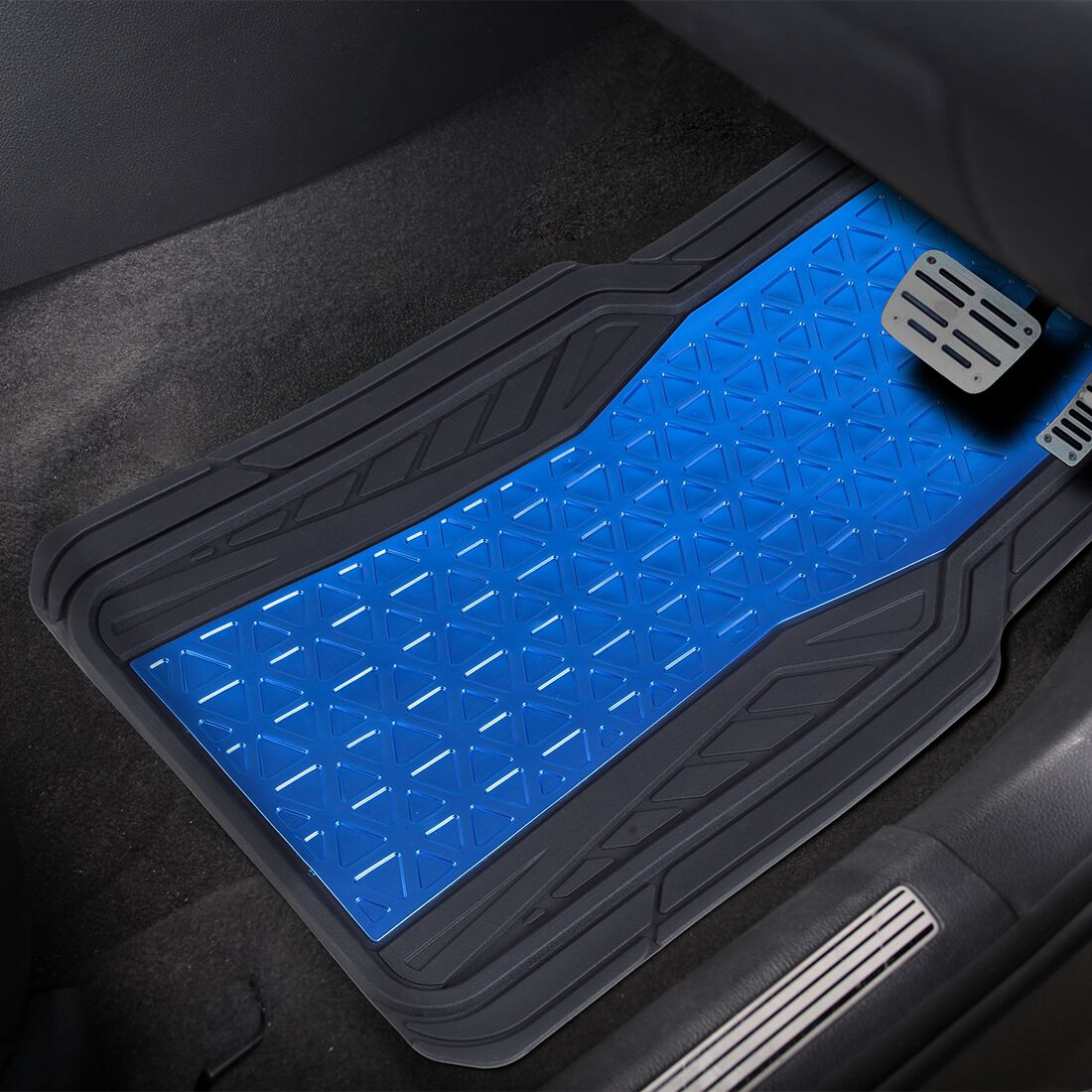 SCA Floor Mats PVC Rubber Pattern Blue Set of 4, , scaau_hi-res