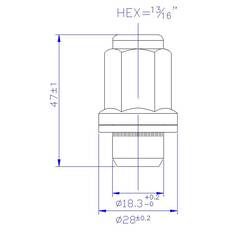 Calibre Wheel Nuts MN12150TOY, Shank, M12x1.50, Suits Toyota, , scaau_hi-res