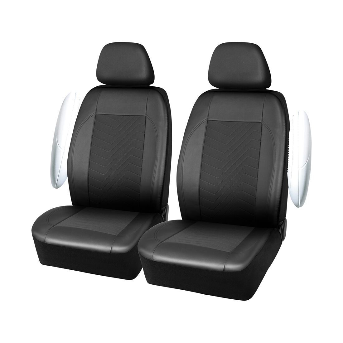 SCA Jacquard & Leather Look Seat Covers Black, Adjustable Headrests, Airbag Compatible, Size 30A, , scaau_hi-res