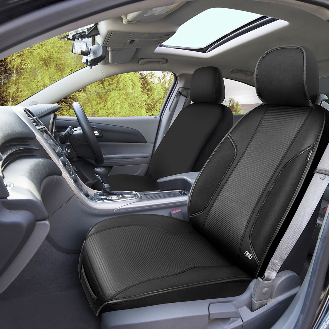 Skechers Memory Foam Black/Grey Seat Cushion, , scaau_hi-res