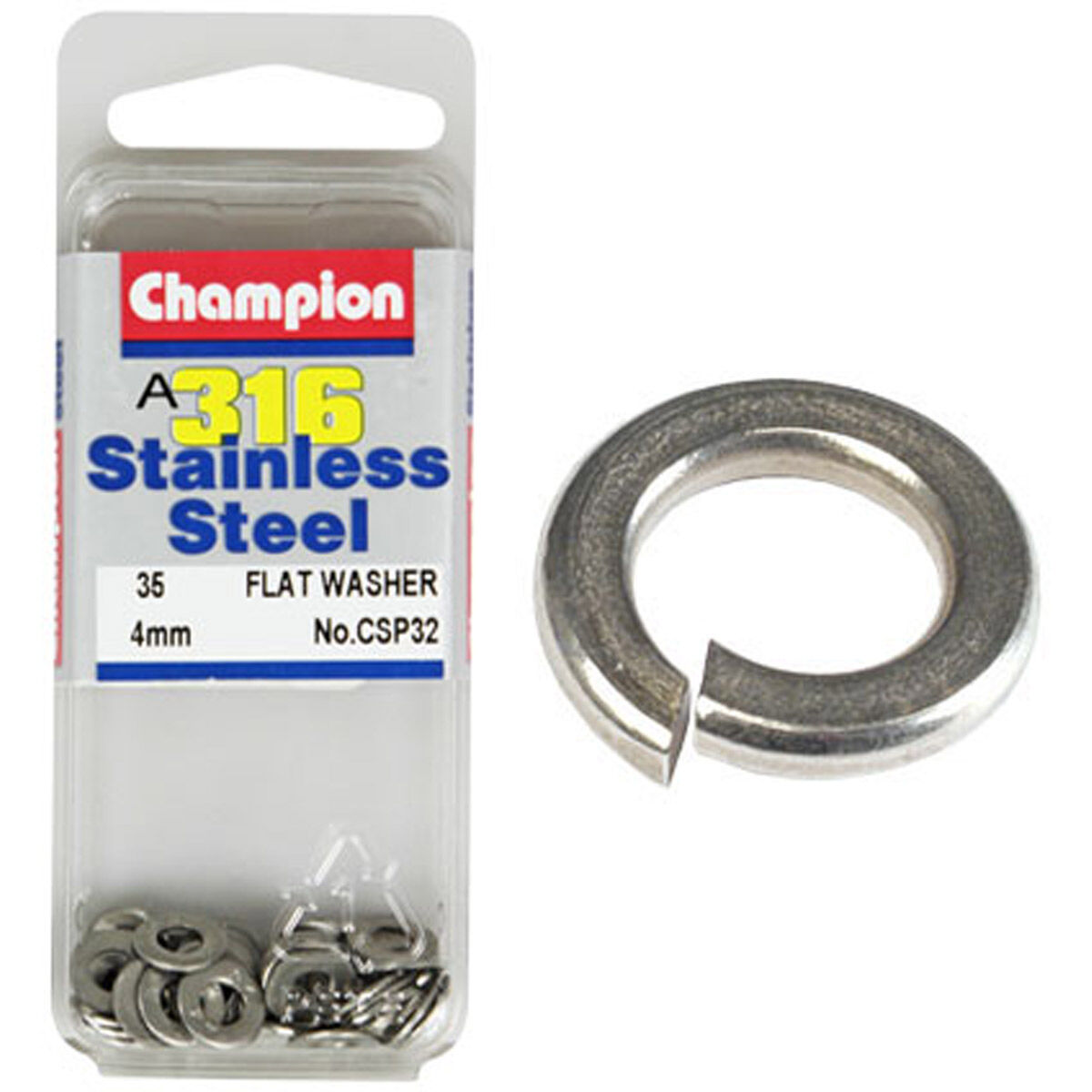 Champion Flat Washers - 4mm, , scaau_hi-res