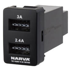 Narva OE Style Switch - Suits Toyota Landcruiser Prado 150-200 Series, 2 Port USB Blue LED, Toyota, 63301BL, , scaau_hi-res