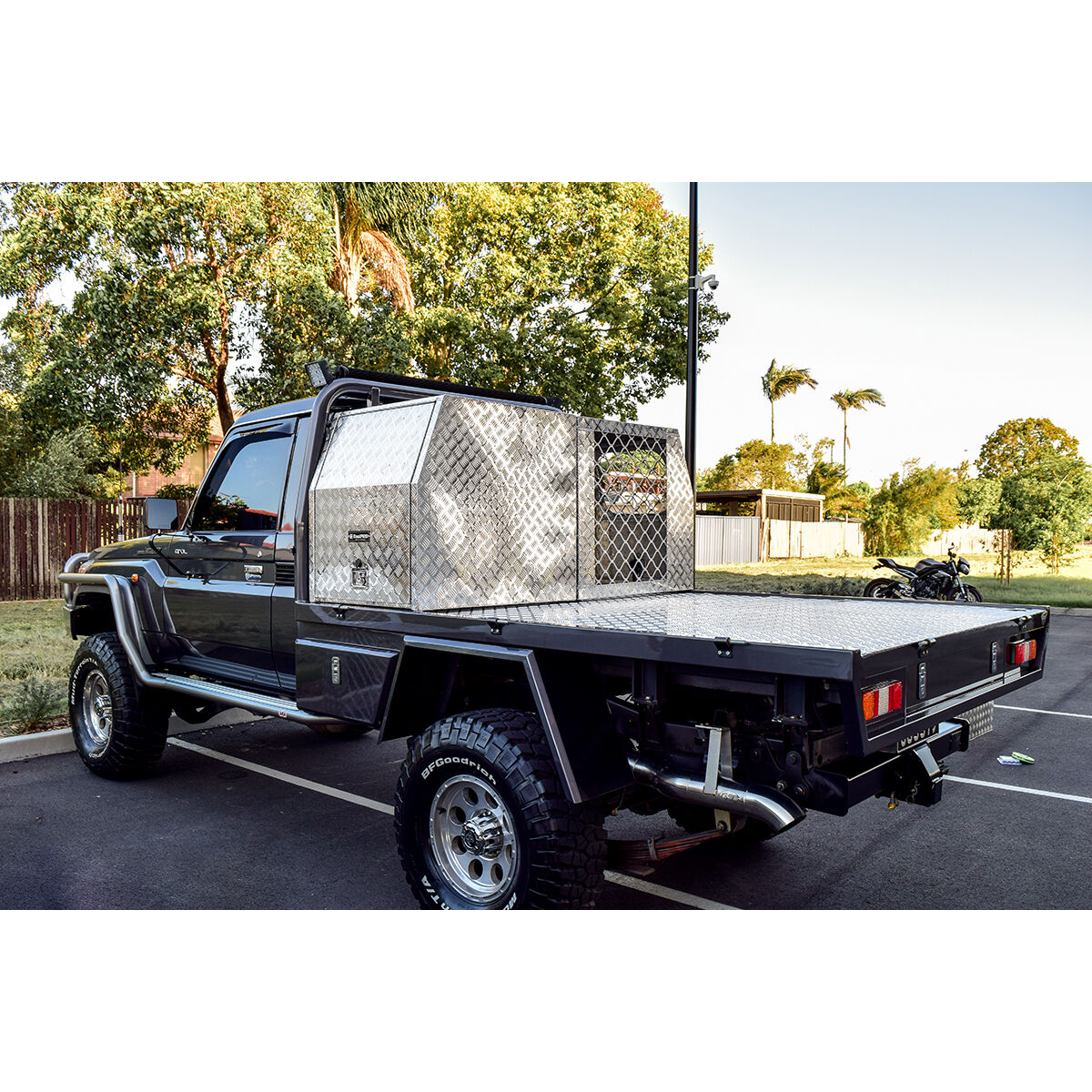 ToolPRO Dog Box - Modular, Aluminium Checker Plate, , scaau_hi-res