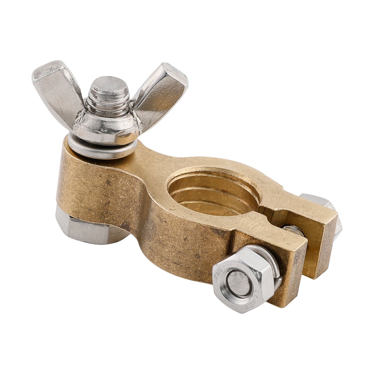 Century Battery Terminal, Forged Brass, Wingnut Type - Negative, , scaau_hi-res