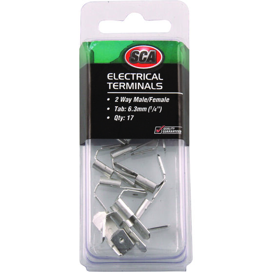 SCA Electrical Terminals 2 Way Male / Female, 17 Pack Supercheap Auto