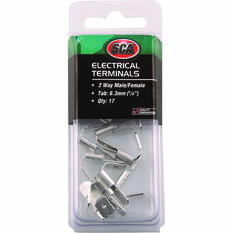 SCA Electrical Terminals - Male & Female 2 Way, 6.3mm 17 Pack, , scaau_hi-res