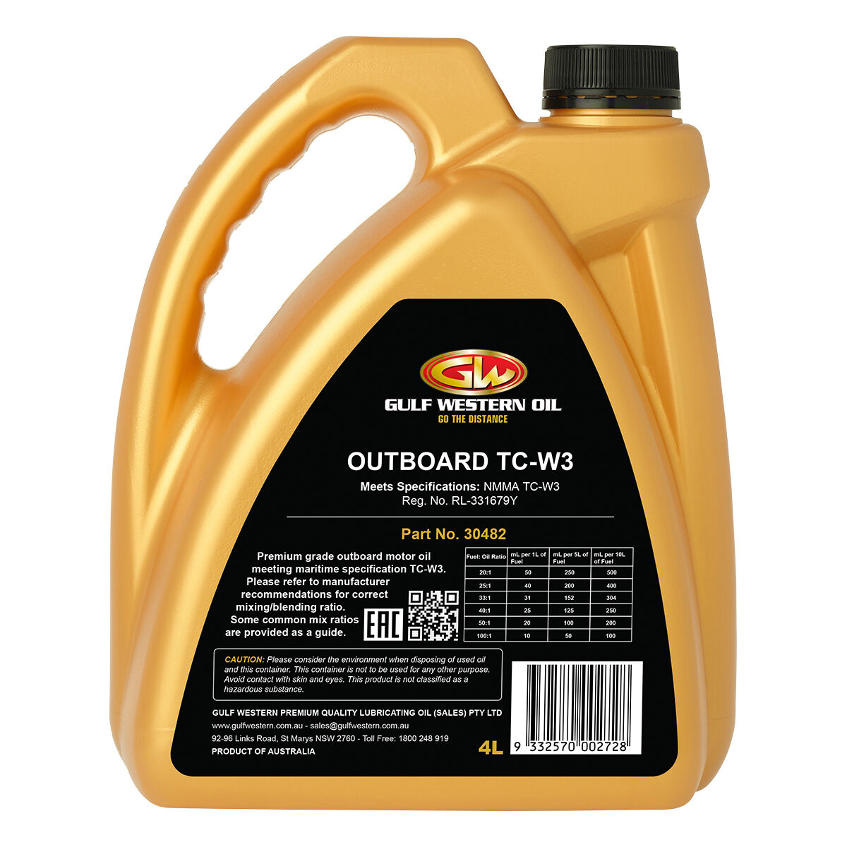 Gulf Western Outboard Oil 2 Stroke 4L, , scaau_hi-res