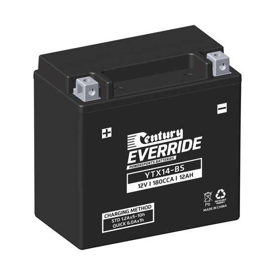 Century EverRide Powersports Battery YTX14-BS, , scaau_hi-res