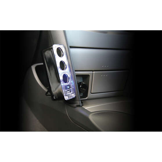 Aeropro Triple Socket USB Adaptor 12/24V, , scaau_hi-res