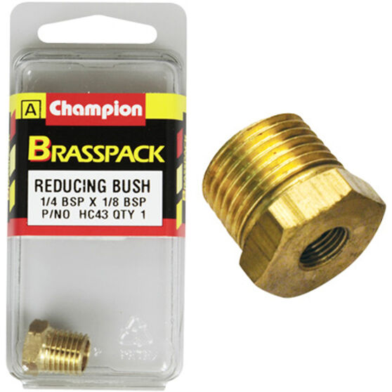 Champion Hex Reducing Bush - 1 / 4-1 / 8inch, Brass, , scaau_hi-res