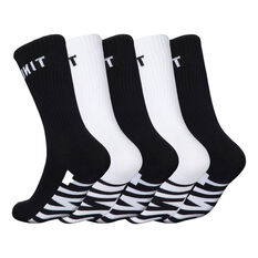 UNIT Socks Hi Lux Black/White 5 Pack 11-14, , scaau_hi-res