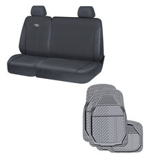 Ridge Ryder Canvas Seat Cover and Rubber Floor Mat Ute Set, , scaau_hi-res
