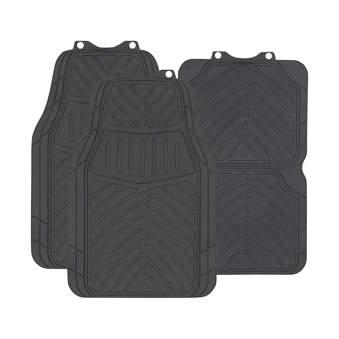 SCA Essential Rubber Car Floor Mats - Set of 4, Black, , scaau_hi-res
