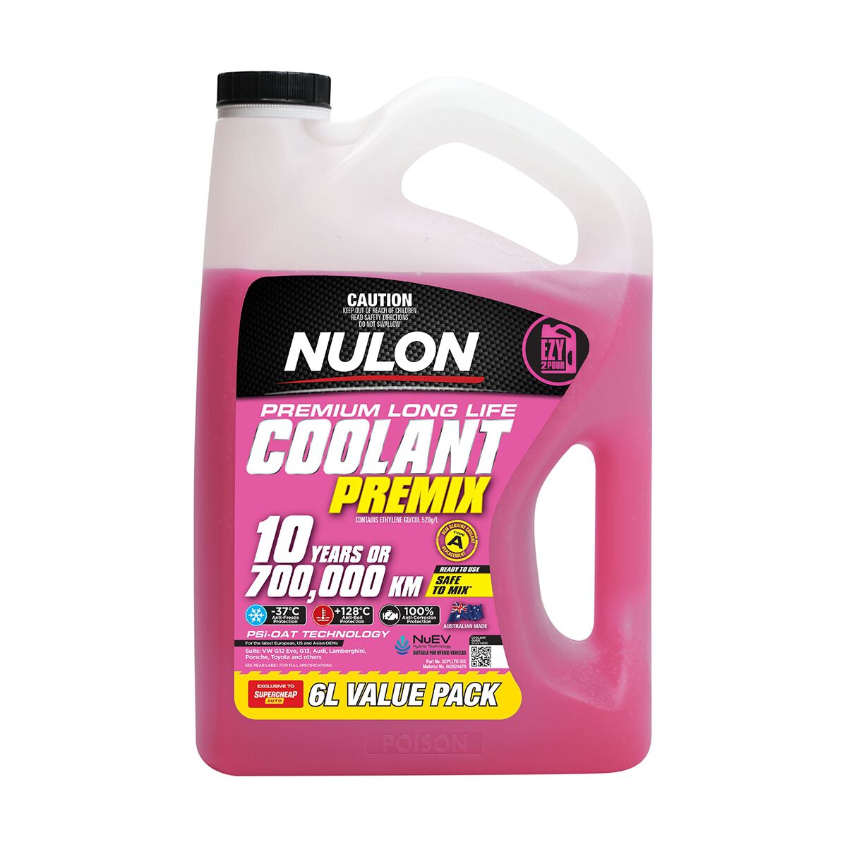 Nulon Pink Anti-Freeze / Anti-Boil Premix Coolant - 6 Litres, , scaau_hi-res