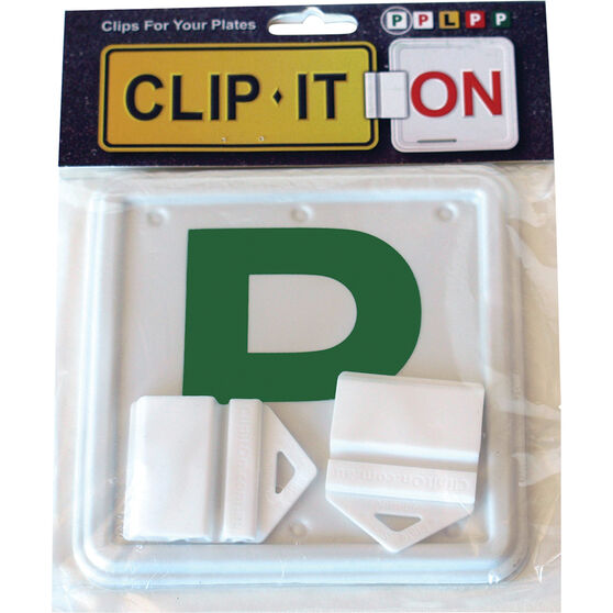 Clip It On QLD/TAS/ACT/SA/NT Green P Plate and Clips Twin Pack, , scaau_hi-res