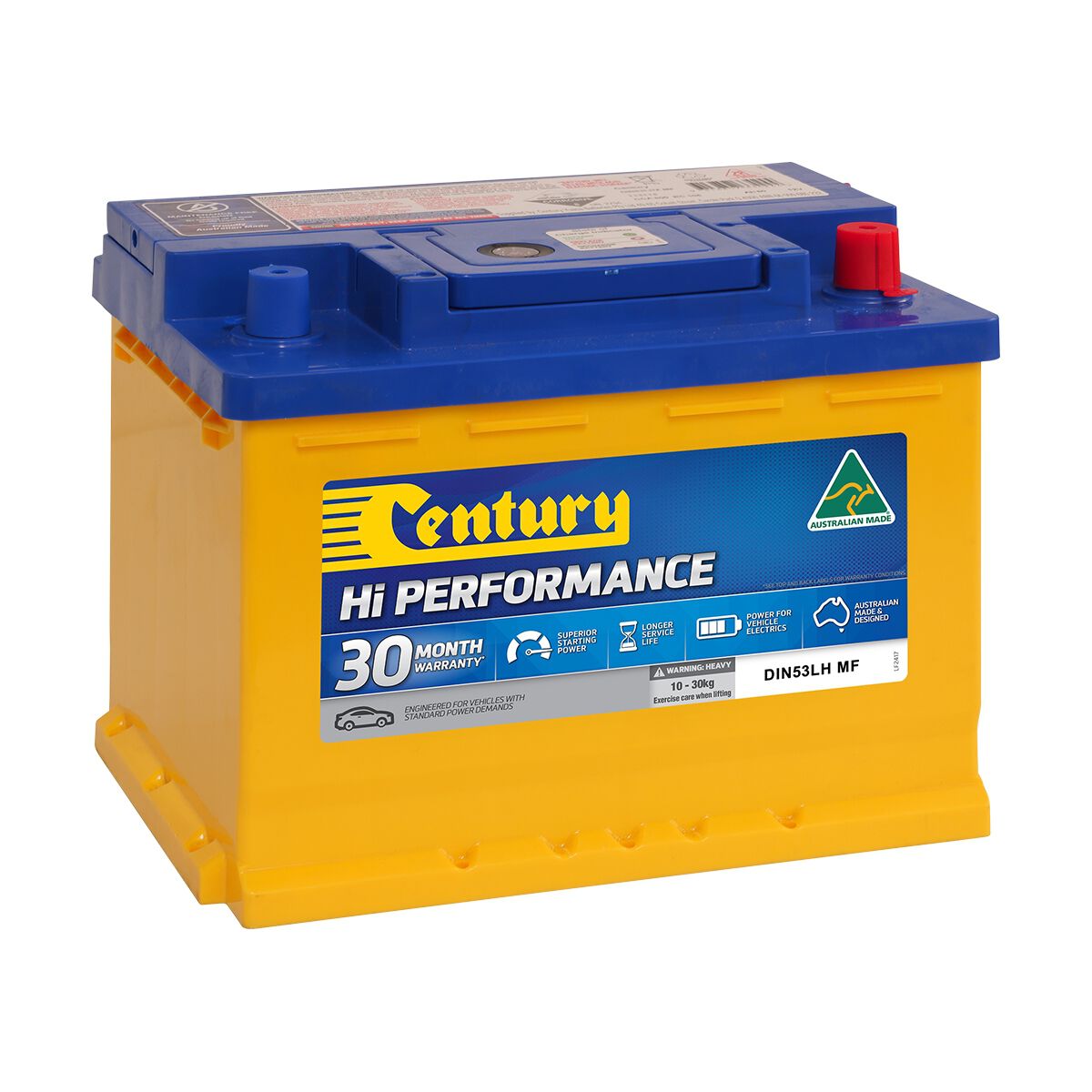 Century Hi Performance Car Battery DIN53LH MF, , scaau_hi-res