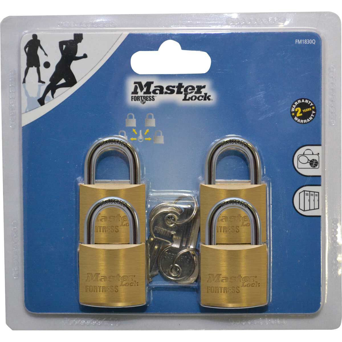 Master Lock Fortress Padlock - 30mm, 4 Pack, , scaau_hi-res