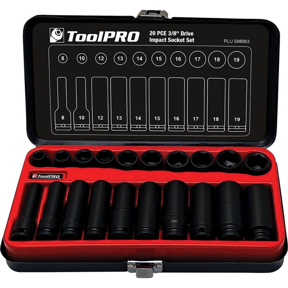 ToolPRO Impact Socket Set 3/8" Drive Metric 20 Piece Supercheap Auto