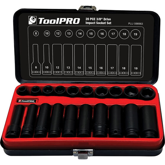ToolPRO Impact Socket Set 3/8" Drive Metric 20 Piece Supercheap Auto