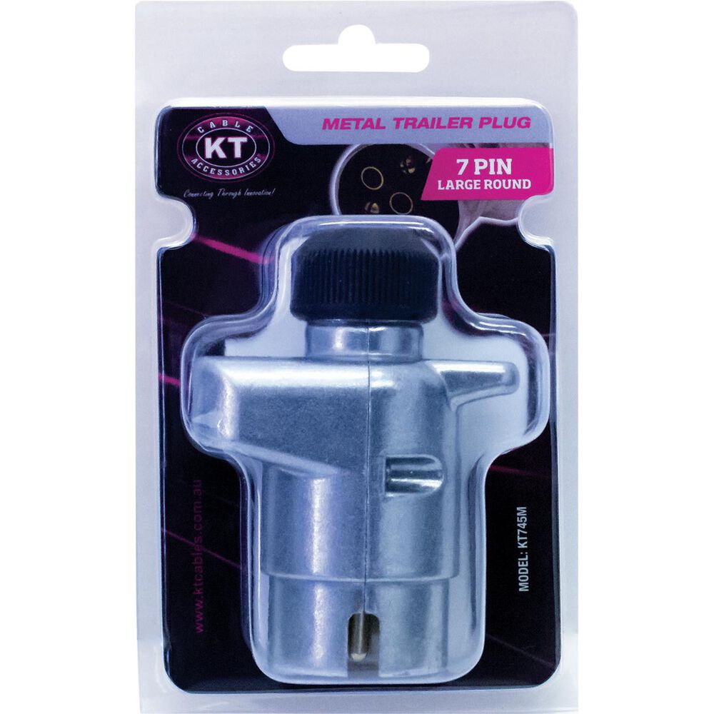 KT Cable Trailer Plug, Metal Large Round, 7 Pin Supercheap Auto