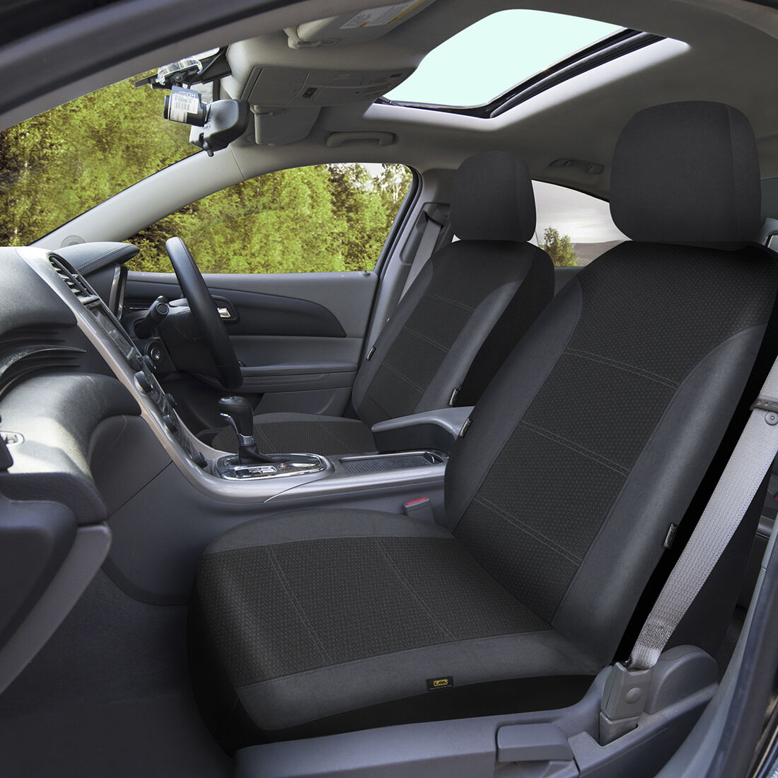 SCA Premium Jacquard and Velour Seat Covers Charcoal Adjustable Headrests Airbag Compatible 30SAB, , scaau_hi-res