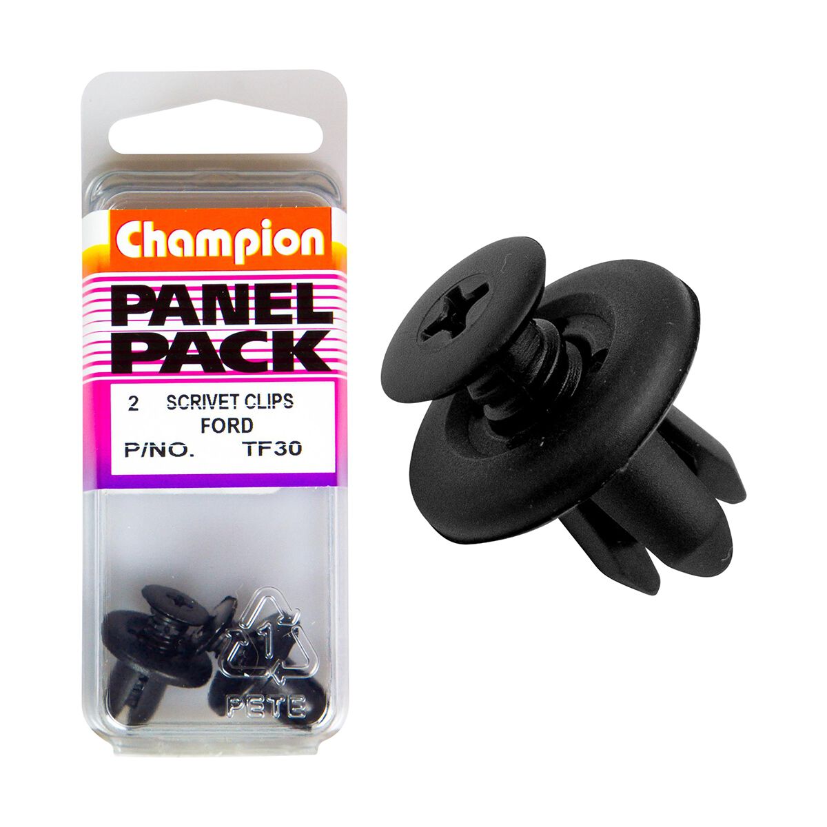 Champion Panel Pack Scrivet Clips - 8mm Hole TF30, 8-10.2mmx12.5mm, , scaau_hi-res