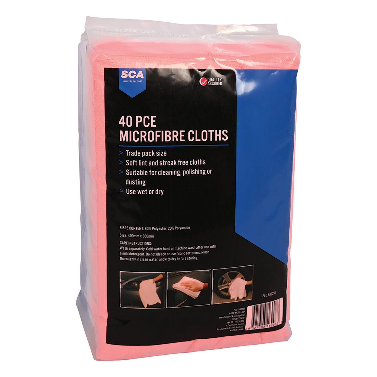 SCA Microfibre Cloths Trade 40 Pack, , scaau_hi-res
