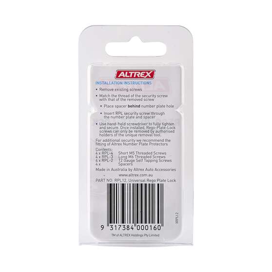 Altrex Rego Plate Locks - Anti Theft 12 Pack RPL12, , scaau_hi-res