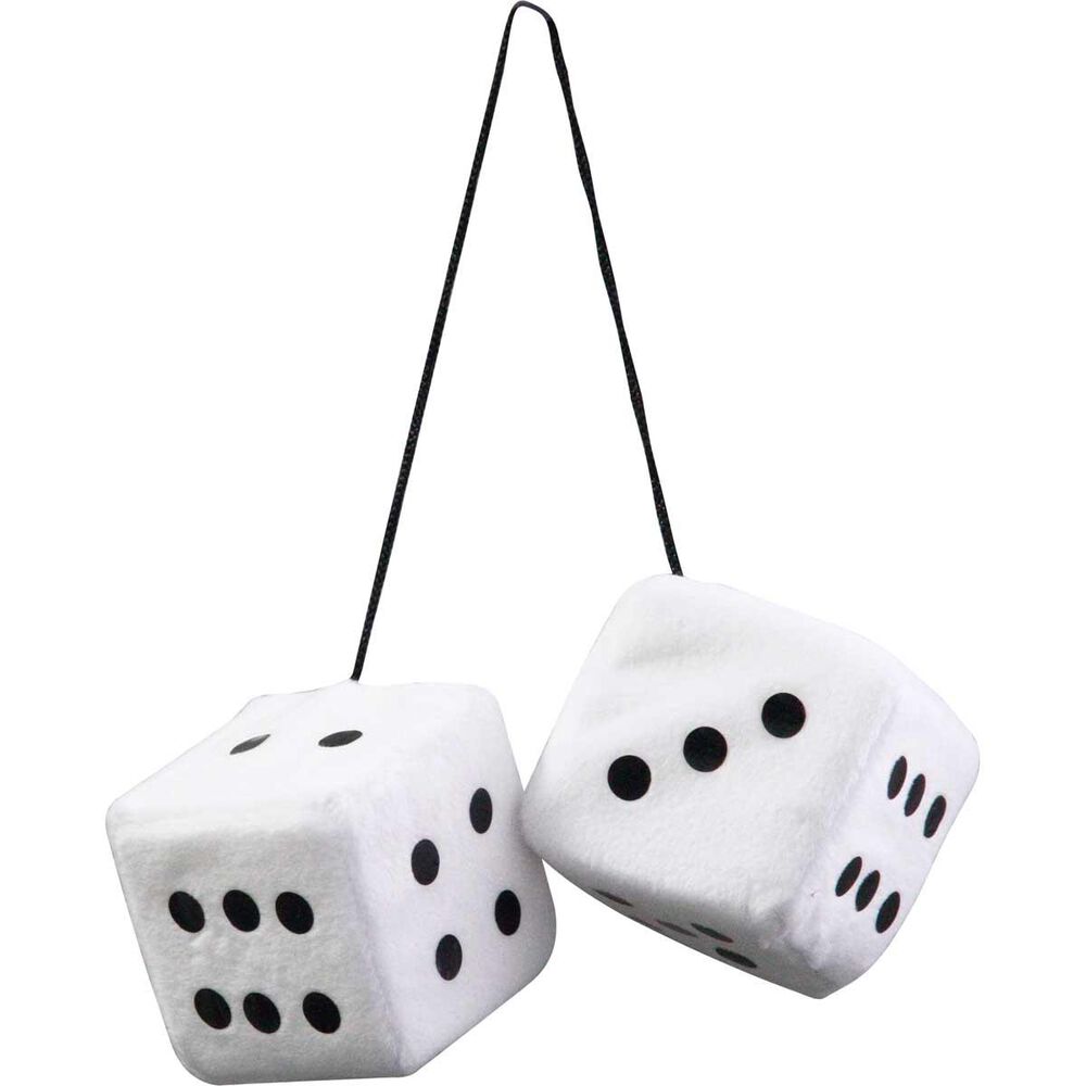 SCA Fluffy Dice Black with White Dots or White with