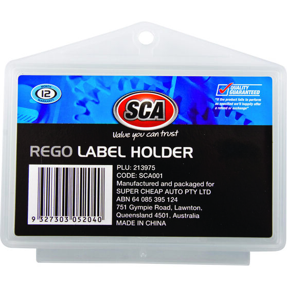 Sca Rego Label Holder Plastic Universal Supercheap Auto