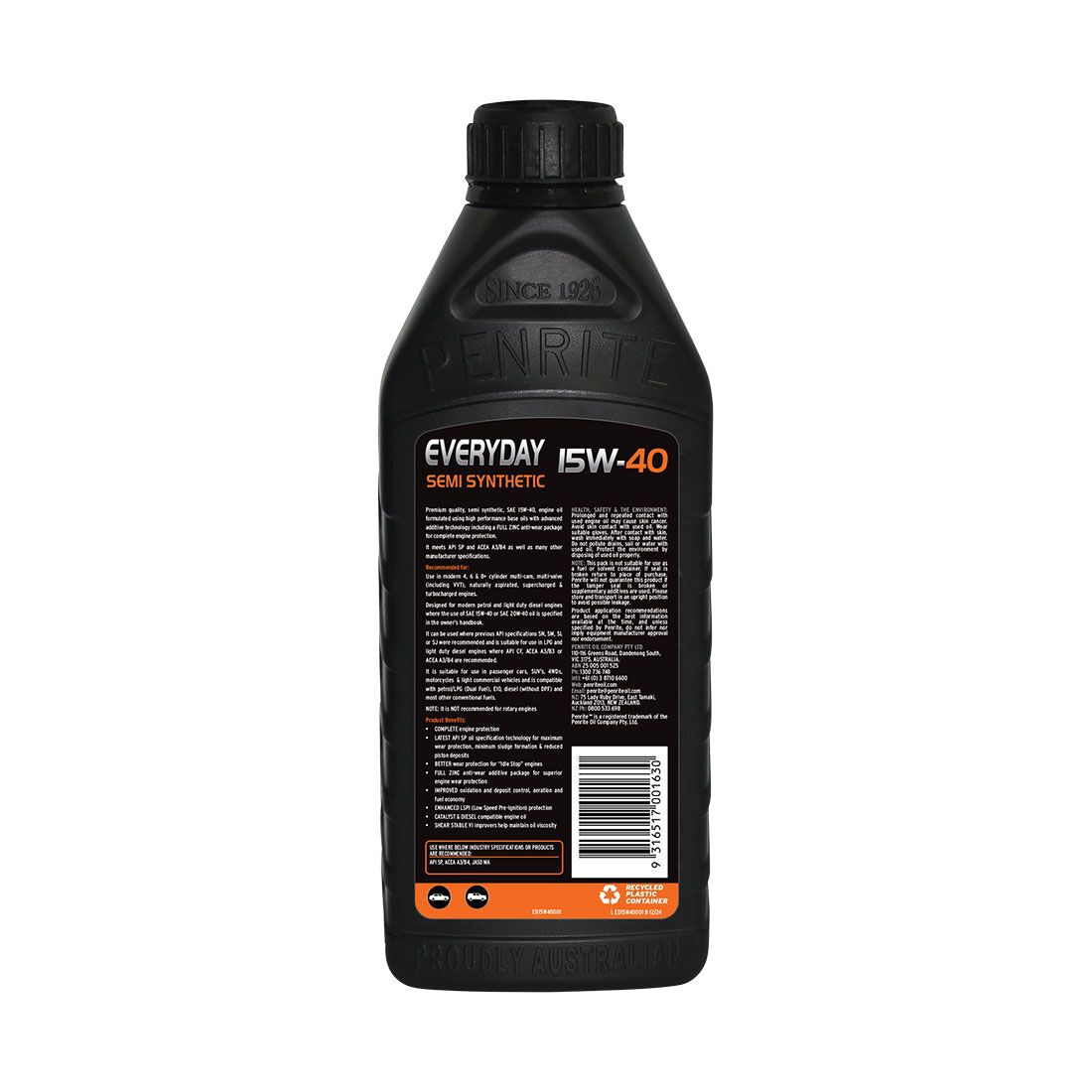 Penrite Semi Synthetic Engine Oil - 15W-40 1Litre, , scaau_hi-res